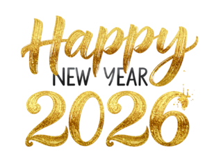 Happy new year 2026 isolated on transparent background isolated on transparent background
