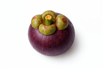 Fresh whole mangosteen isolated on white
