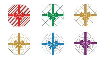 Fototapeta premium Colorful gift box designs with bows festive decorations and holiday themes