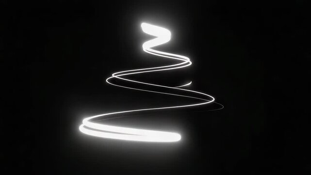  A strand of light weaving itself into the outline of a spiral shell 4K.