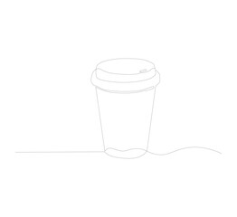 Coffee cup image with one continuous line. Contemporary vector illustration on white background.vektor ilustration