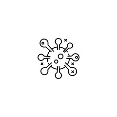 Virus icon, Microscopic bacterium Symbol Outline icon Transparent background Editable Stroke