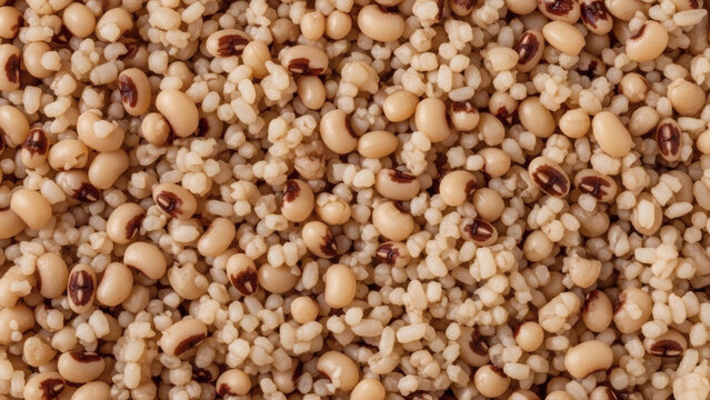 Black Eyed Peas And Rice Texture Pattern Rustic Homemade Food Background