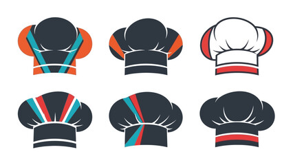 Chef hats collection culinary symbols in vector style