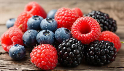 blackberry and raspberry red and black berries currant close up