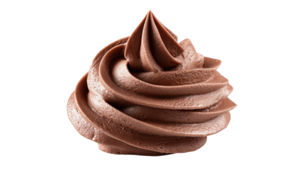 Swirl of delicious chocolate frosting or cream topping for desserts.

