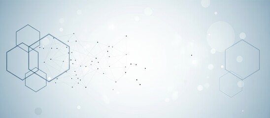 Modern technology background with hexagons and network connections