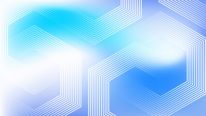 Modern blue gradient background with shiny hexagon shape elements. Futuristic technology concept. Vector illustration.
