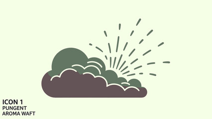 Simple illustration of a cloud emitting a pungent aroma.