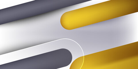 Modern Abstract Background with Rounded 3D Shapes in Gray and Gold Color
