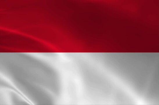 Indonesia Flag Waving: Realistic 4K Loop of the Sang Saka Merah Putih National Red and White Horizontal Bicolor Flag