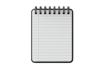 Blank Spiral Notebook in Simple Design with Clean White Pages and Black Binding for Stationery