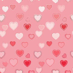 A collection of hearts in varying shades of pink, creating a delightful pattern