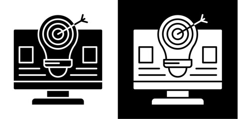 Targeting  Icon Set White Style Collection