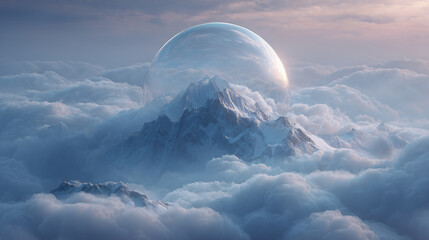 Epic mountain scenery digital art