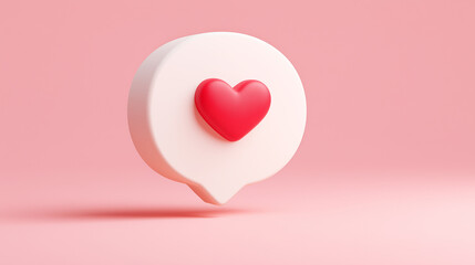 Love reaction icon 3d render