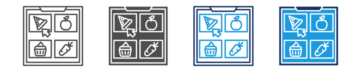 food options icon sheet multiple concept