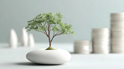 Bonsai tree calm harmony concept