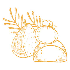 Cheese Composition, Still Life Food Illustration. Rustic Cheese, Gourmet Food Art for Labels. Artisan Cheese Still Life, Menu and Packaging Graphic