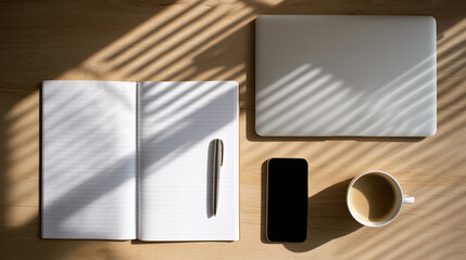 Creative workspace flat lay