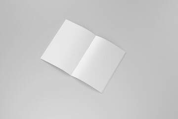 Minimal Open Catalog & Brochure Mockup with Blank Pages on Light Background