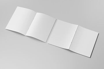 Minimal Open Catalog & Brochure Mockup with Blank Pages on Light Background