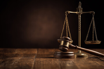 Courtroom justice concept background