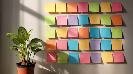 Creative ideas with sticky notes