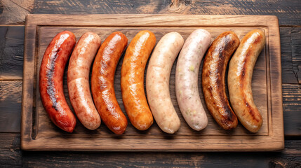 BBQ sausage selection rustic style