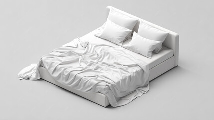 Modern bedroom bed mockup