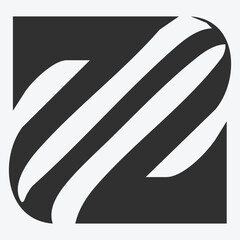 Abstract Black and White Logo Vector Symbol