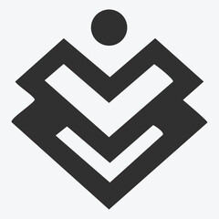 Abstract Black and White Logo Vector Symbol