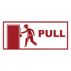 Pull door signage vector art illustration 