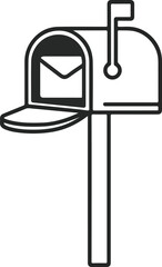 Mailbox line icon vector