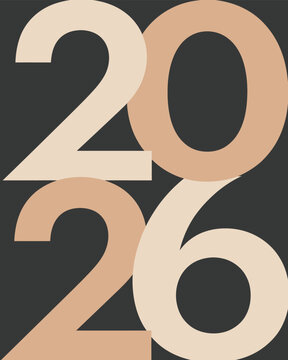 Large Light Beige Number 2060 on Dark Background