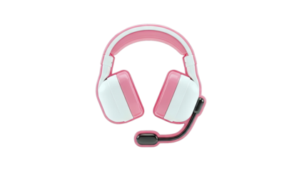 Pink and White Gaming Headset with Microphone