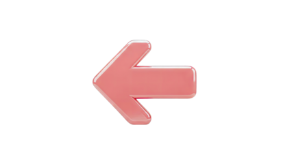 Pink Arrow Pointing Left on White Background