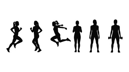 Silhouette series depicting human evolution stages from crawling to upright walking © MD Riad Hossain 