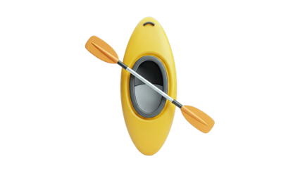 Yellow Kayak and Paddle