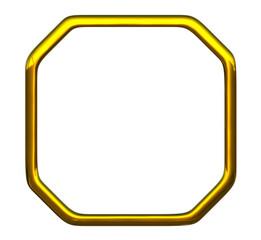 Abstract gold luxury polygon hexagon shape frame on png transparent background.