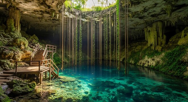 Cenote Ik Kil with Mexico.