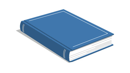 Blue hardcover book with white pages and binding