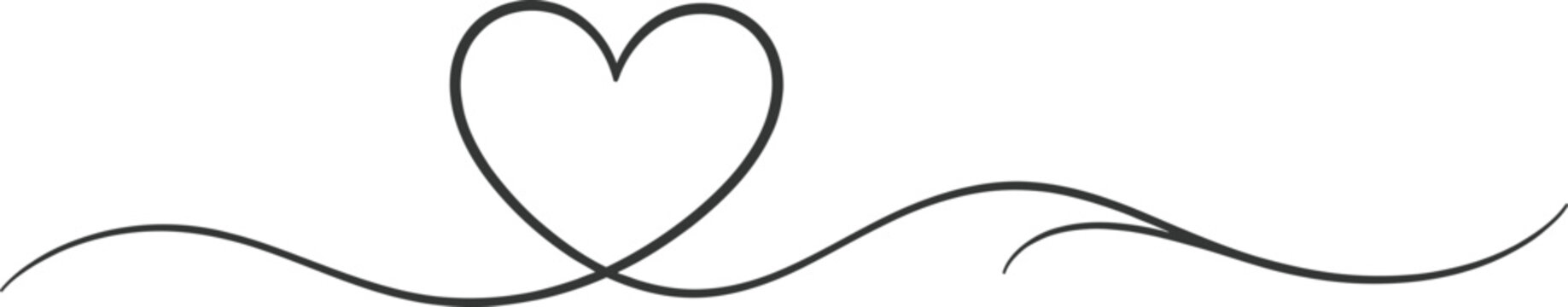 heart, heart divider, divider, divider line, decorative line, flourish, swirl, wave line, curved line, border, border line, ornamental, ornament, decoration, decorative element, design element, vector