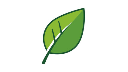 Vibrant green leaf icon for eco friendly projects and nature concepts