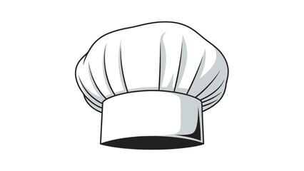 Elegant white chef's hat on white background