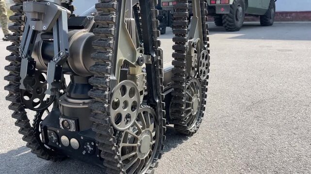 Almaty, Kazakhstan - 03.20.2023 : A robot for defusing mines, bombs and shells.