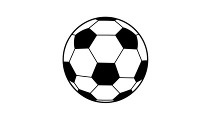 Black and white soccer ball on plain background