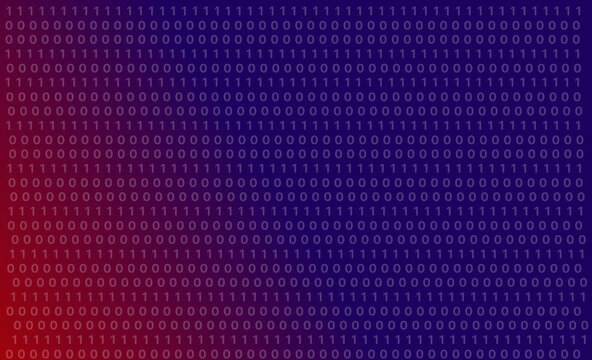 Binary Grid with Red to Blue Gradient, Digital Contrast Background