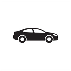 Vector car icon on white background in falt style
