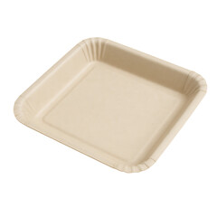 Square paper tray isolated on transparent background